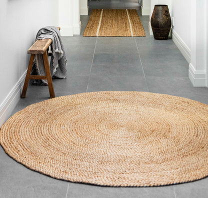 Round Braided Weave Jute Rug