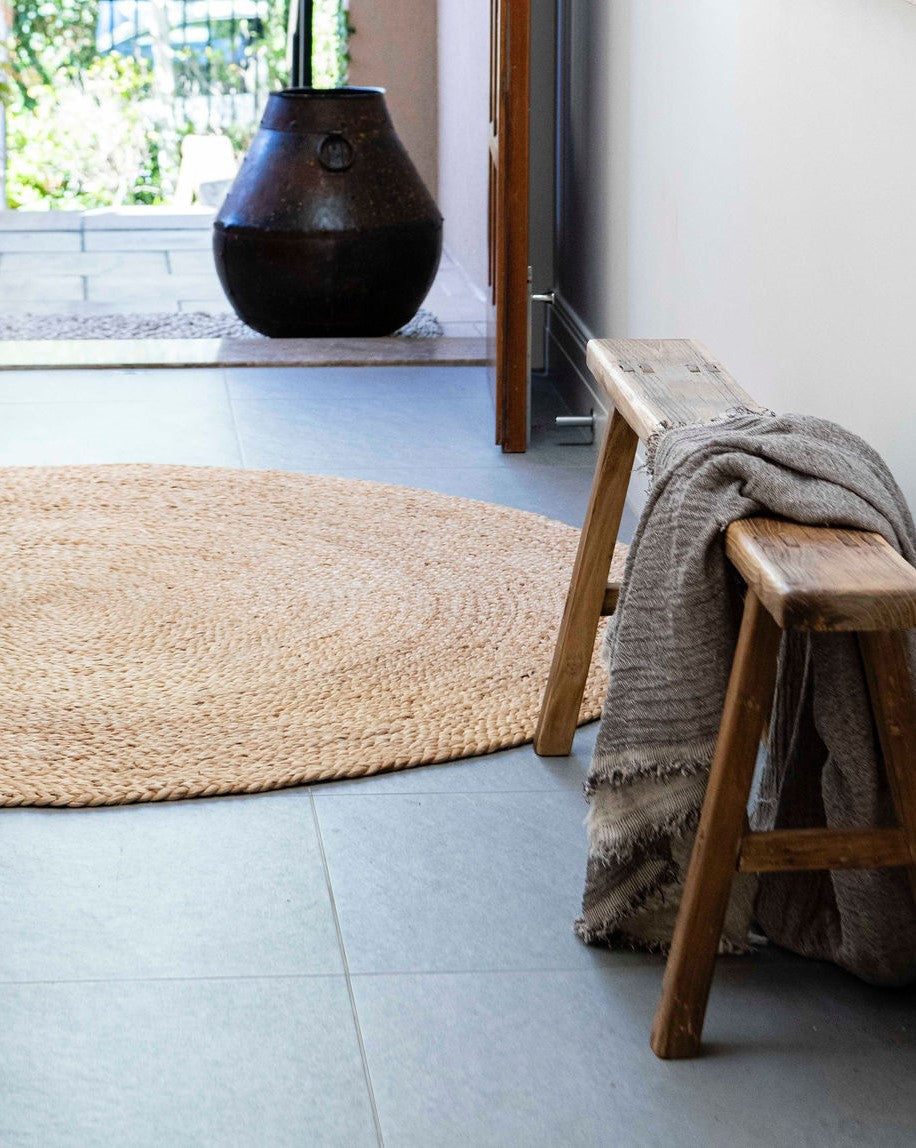 Round Braided Weave Jute Rug